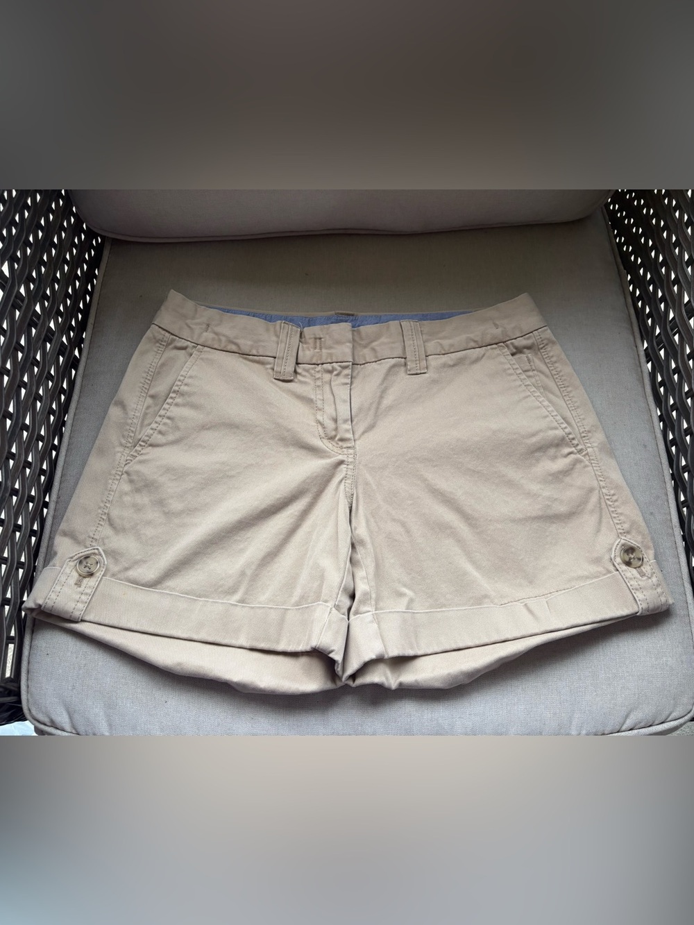 Banana Republic Beige Rolled-Hem Bermuda Shorts